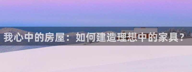 安信12登录：我心中的房屋：如何建造理想中的家具？