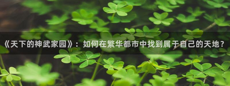 安信12想开户：《天下的神武家园》：如何在繁华都市中找到属于自己的天地？